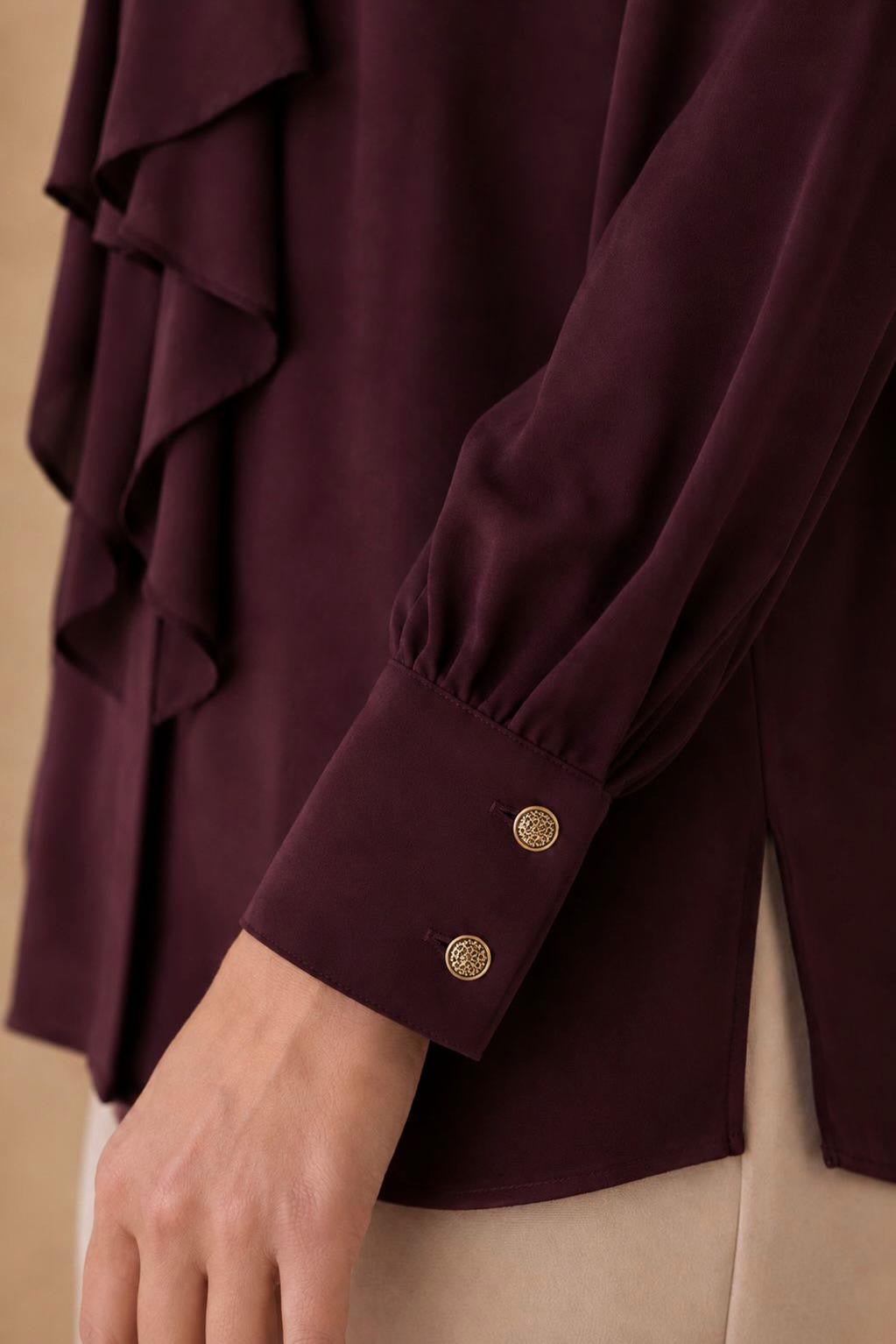 Collared Tie Neck Shirt