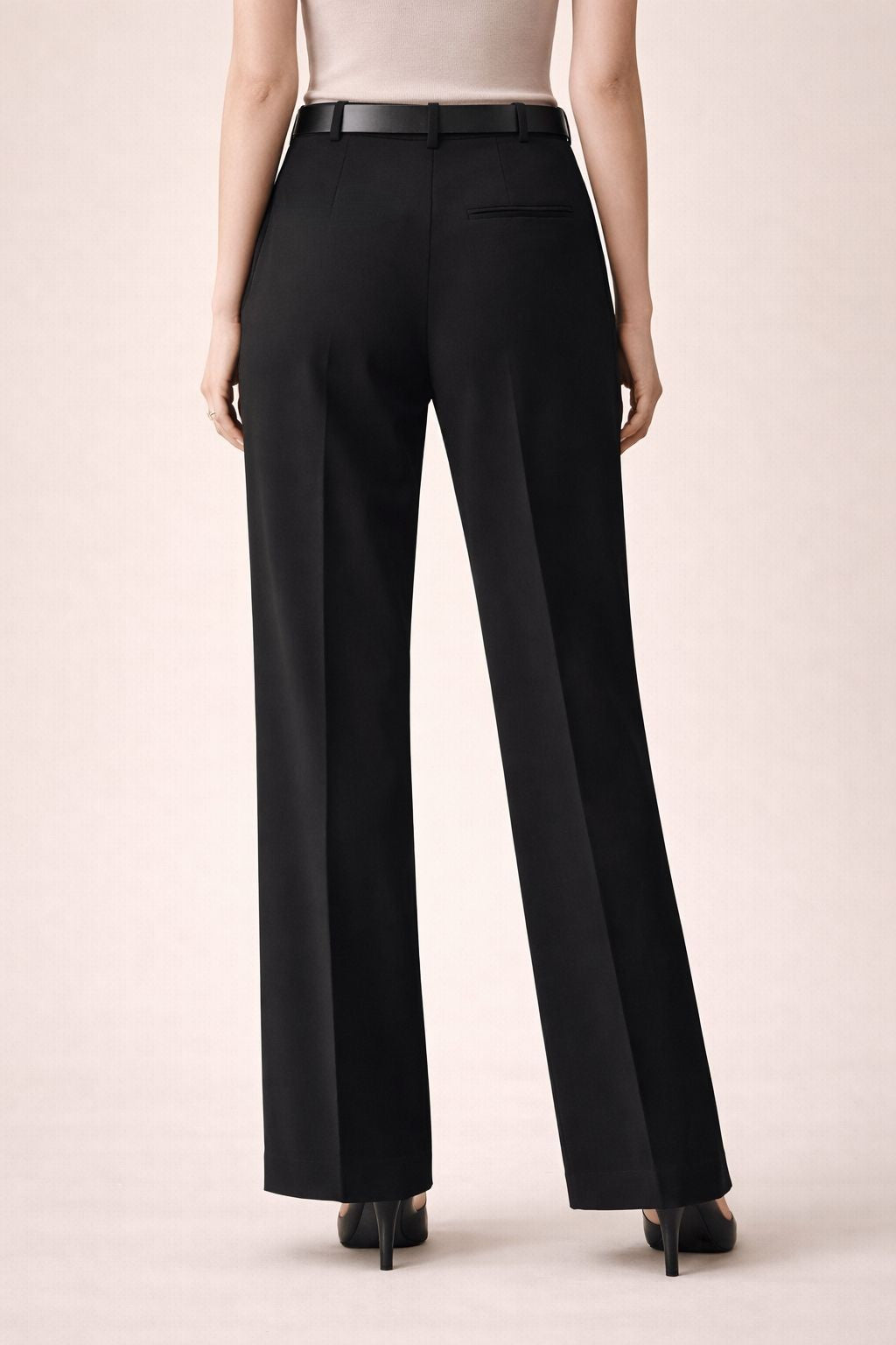 Straight High Waist Trousers with Belt