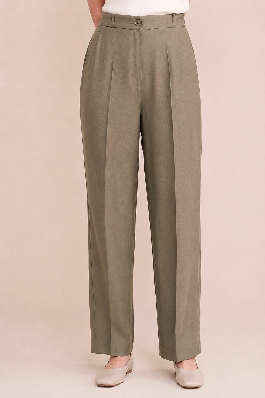 Carrot Cut Viscose Linen Trousers
