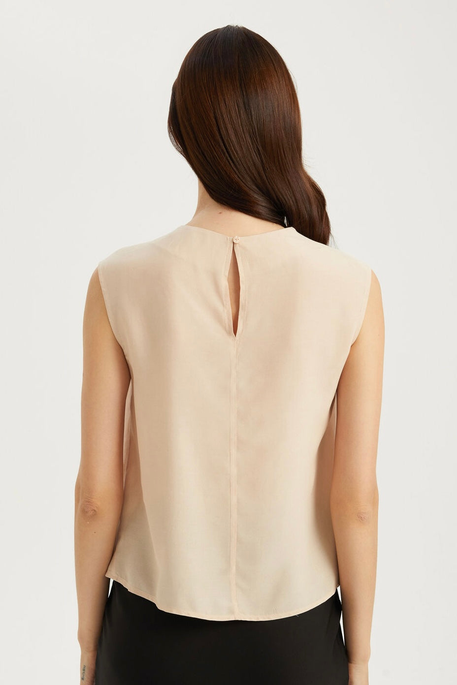 Pleated Detail Sleeveless Blouse