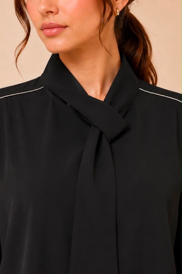 Elegant Neck Tie Blouse