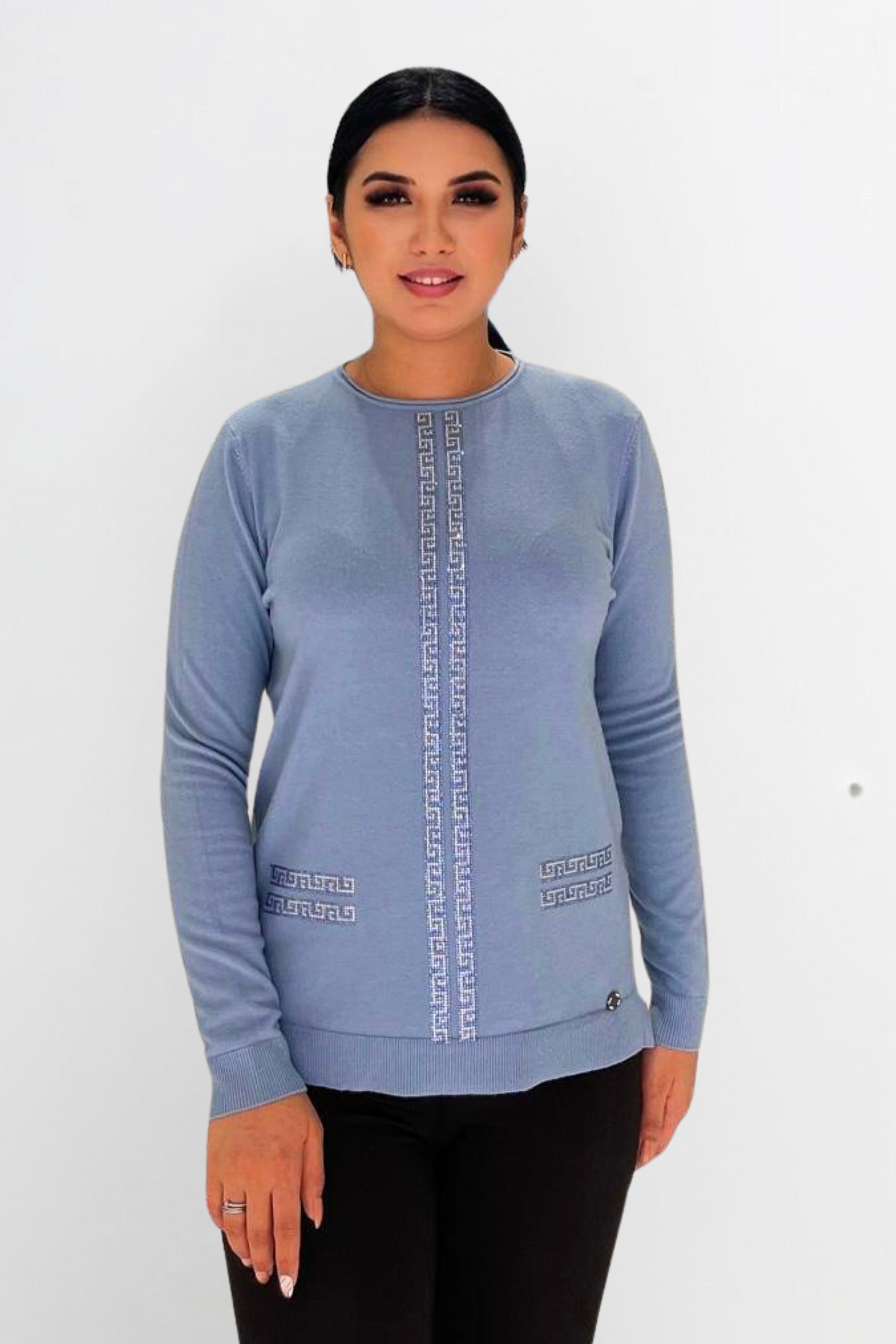 Soft Wool With Versace Stripe Blouse