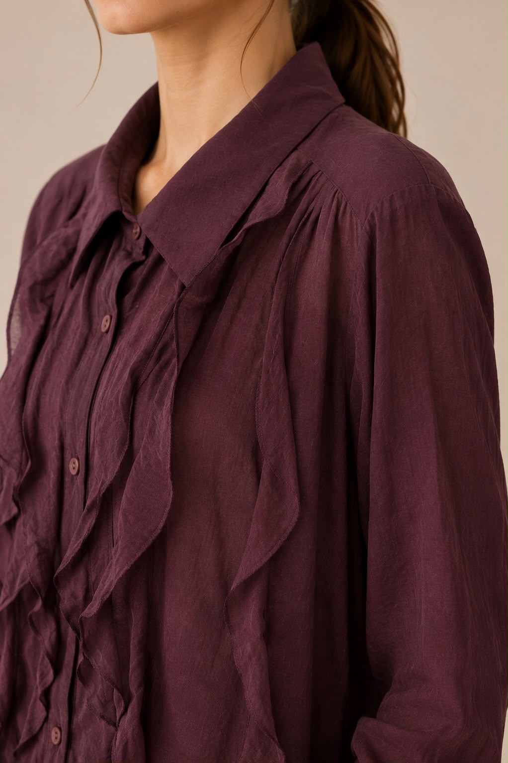 Classic Vertical Ruffle Shirt