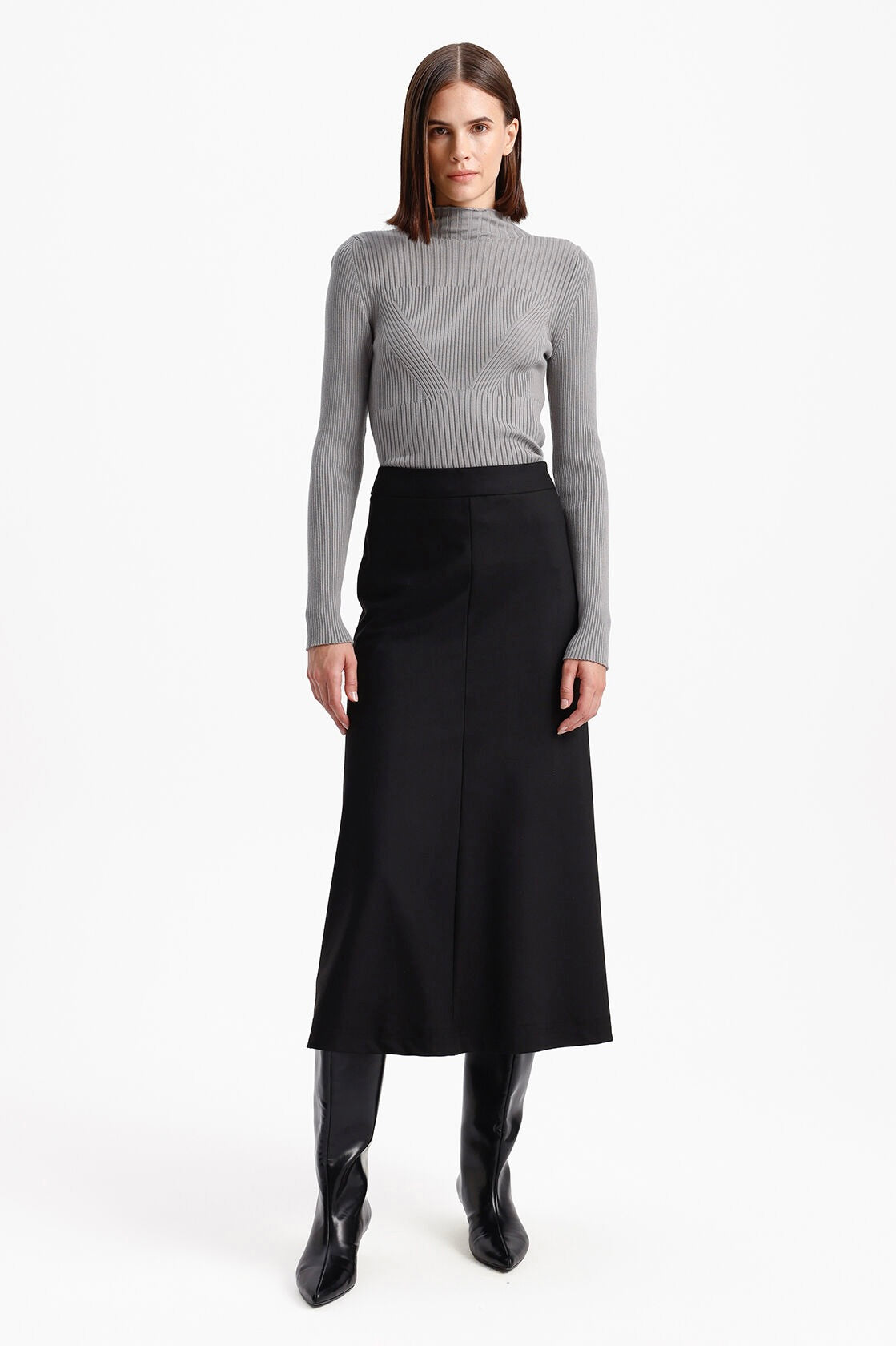 Viscose Maxi Length Bell Skirt