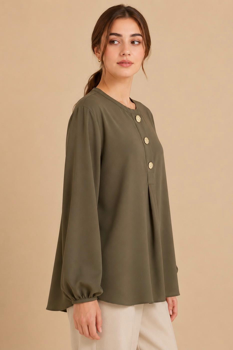 Button Detail Blouse