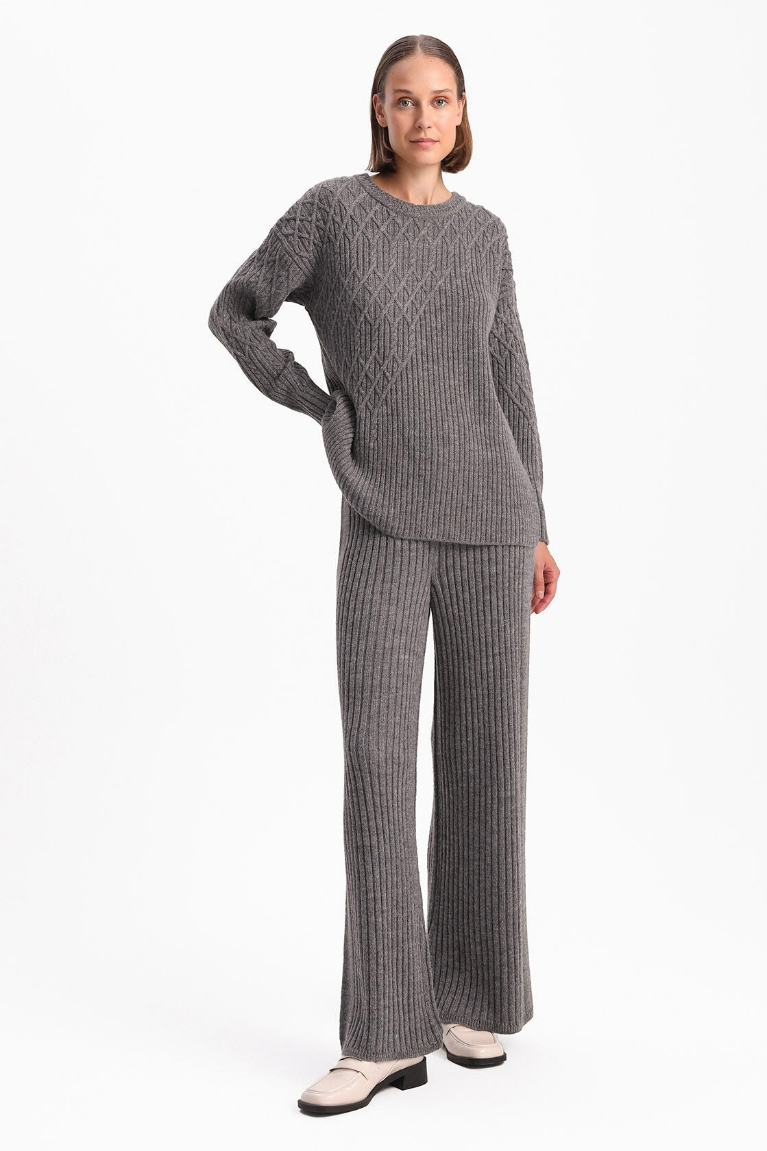 Patterned Knitted Suit