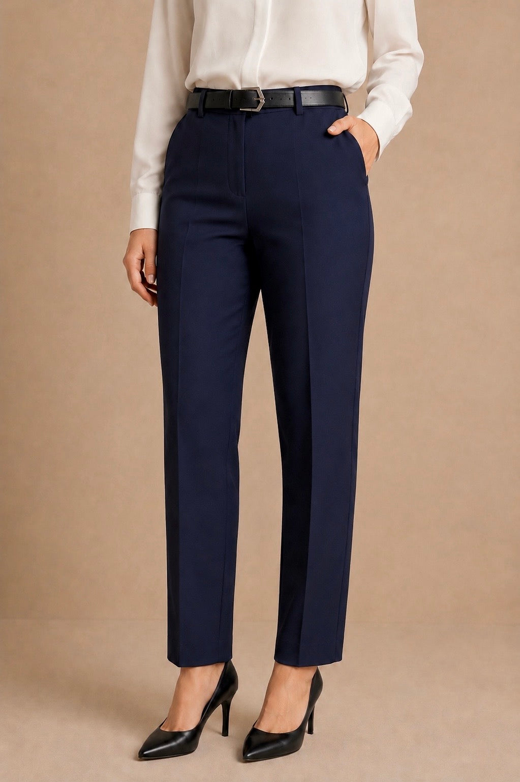 Classic High Waist Trousers with Belt
