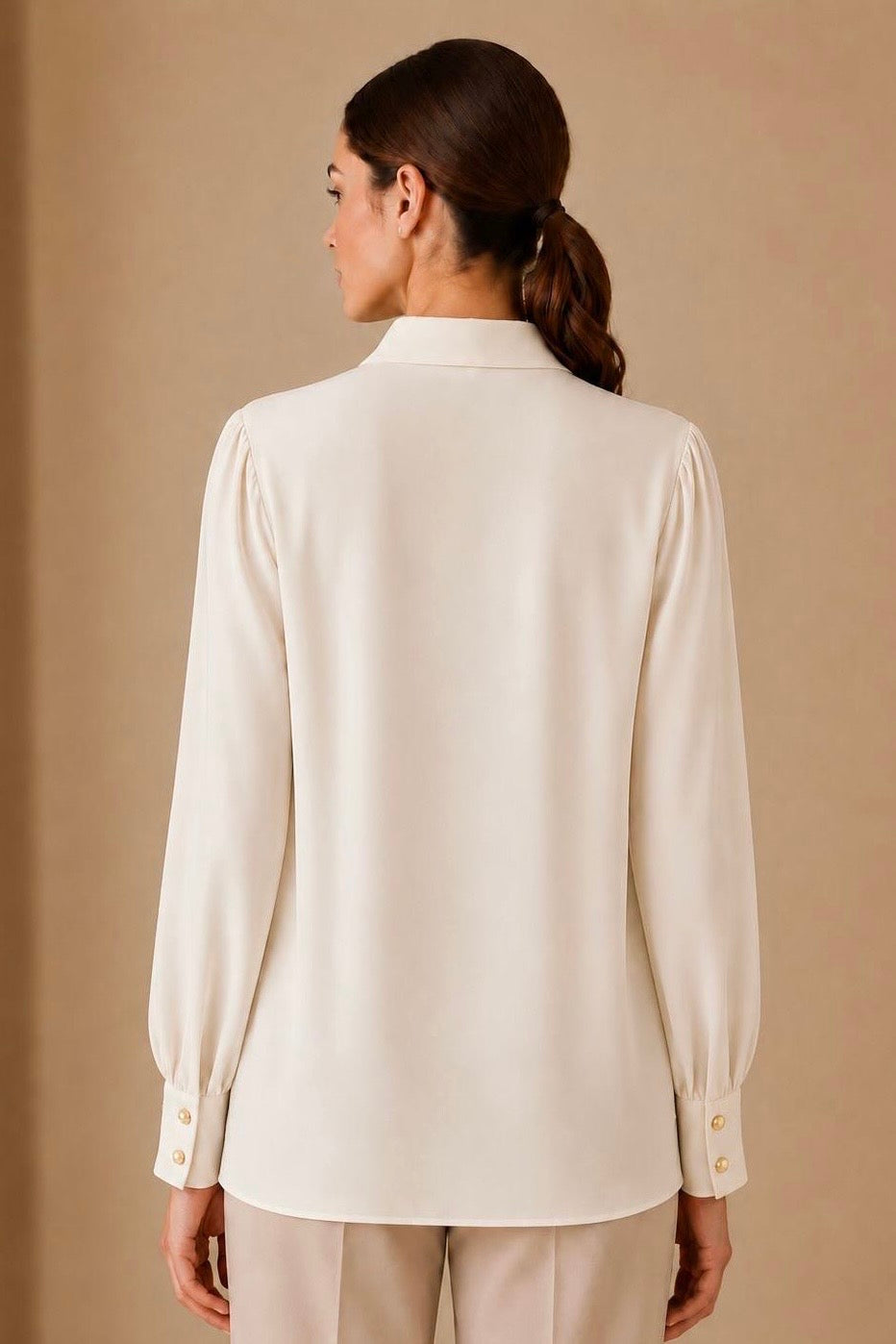 Collared Tie Neck Shirt