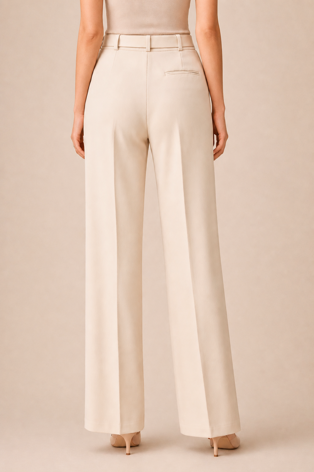 Straight High Waist Trousers with Belt