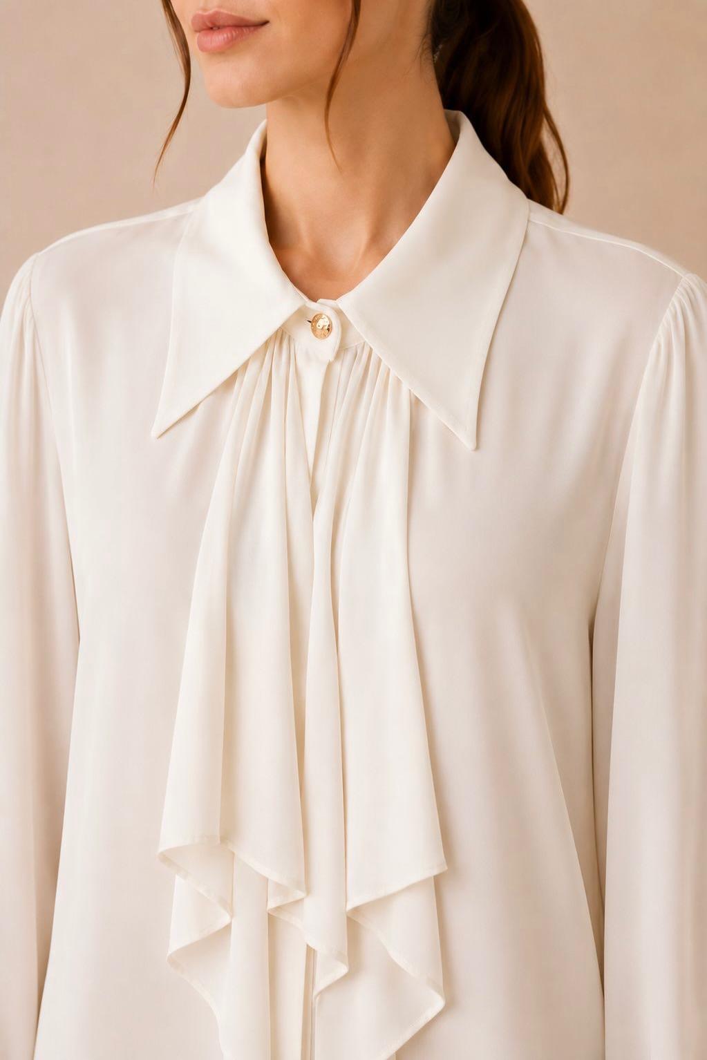 Collared Tie Neck Shirt