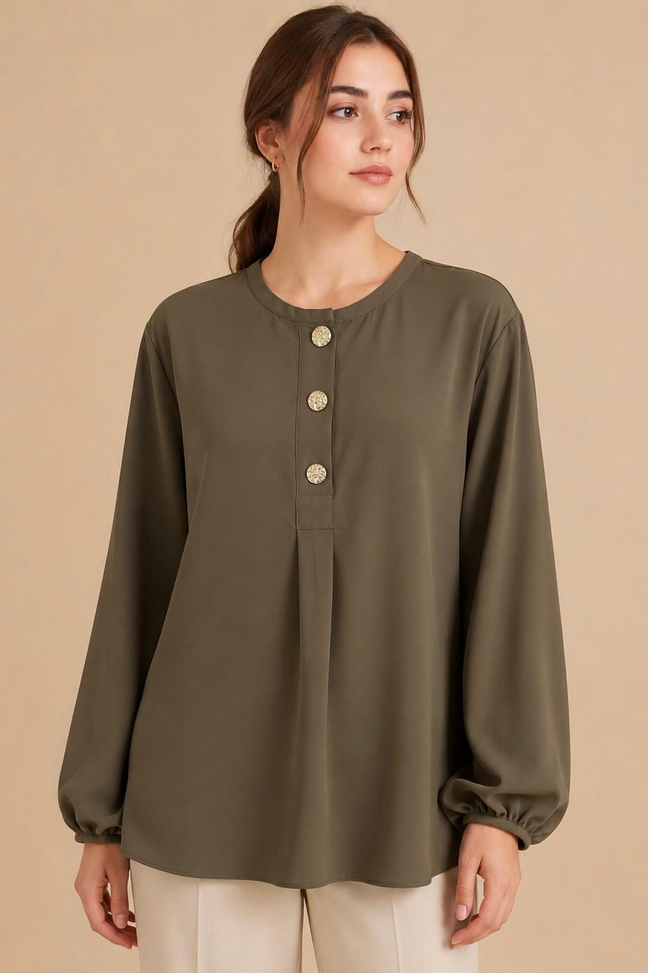 Button Detail Blouse