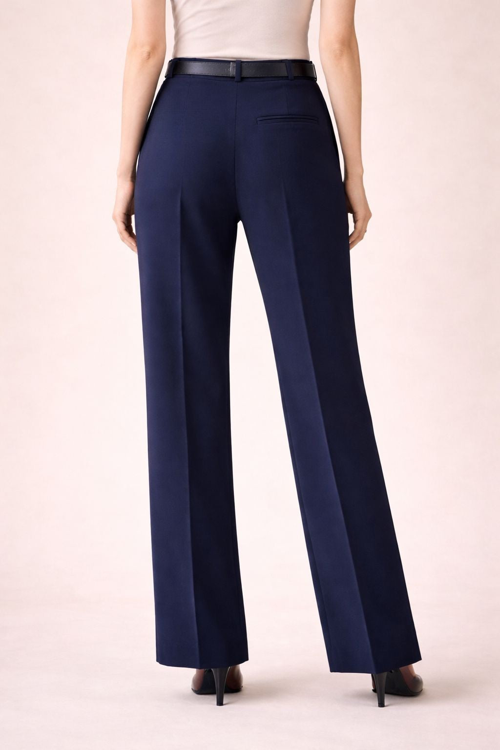 Straight High Waist Trousers with Belt