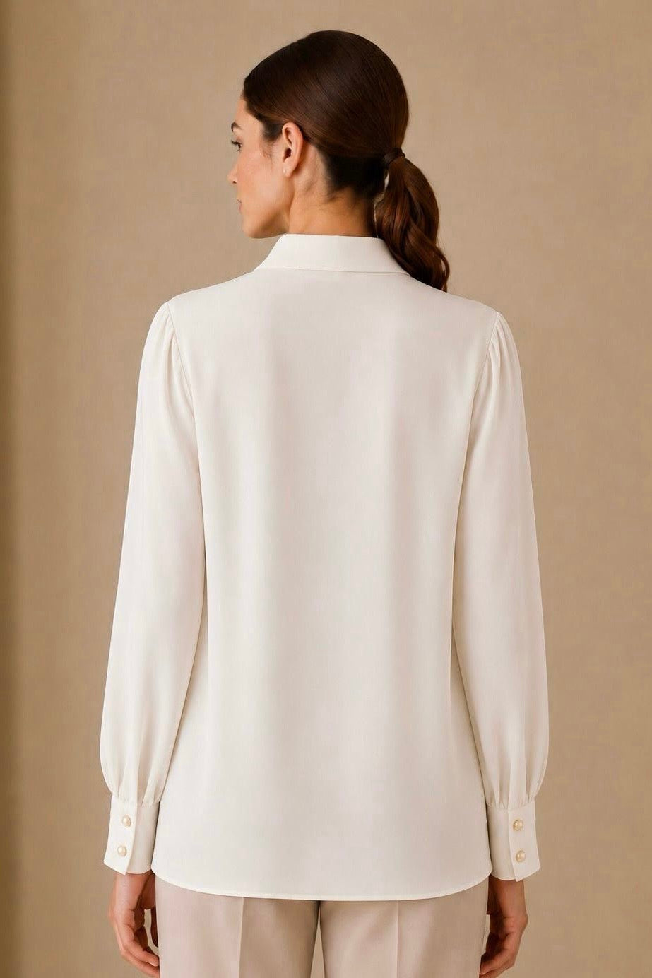 Collared Tie Neck Shirt