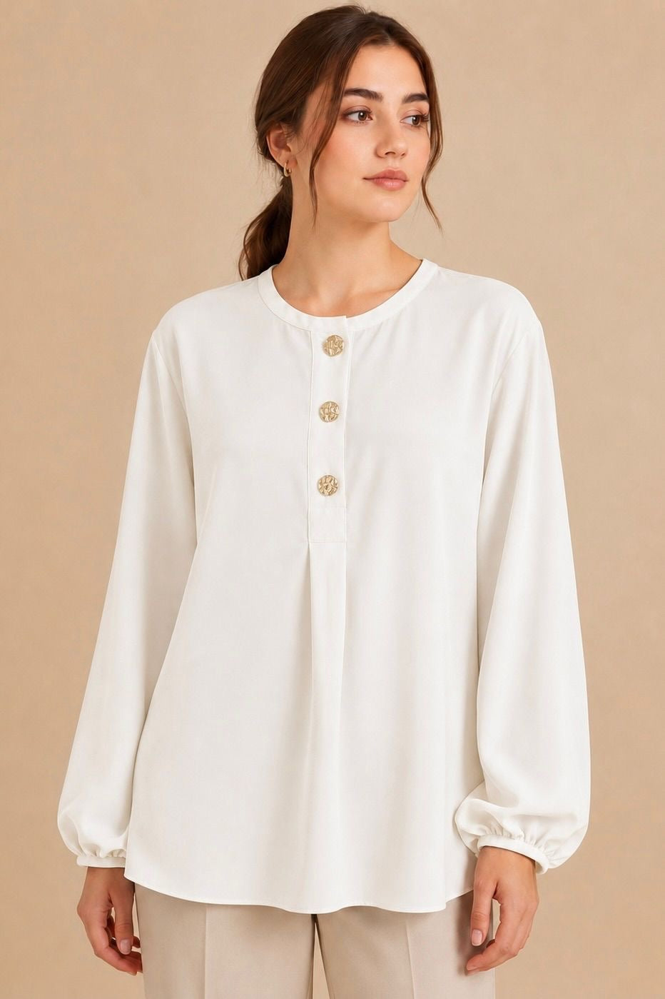 Button Detail Blouse