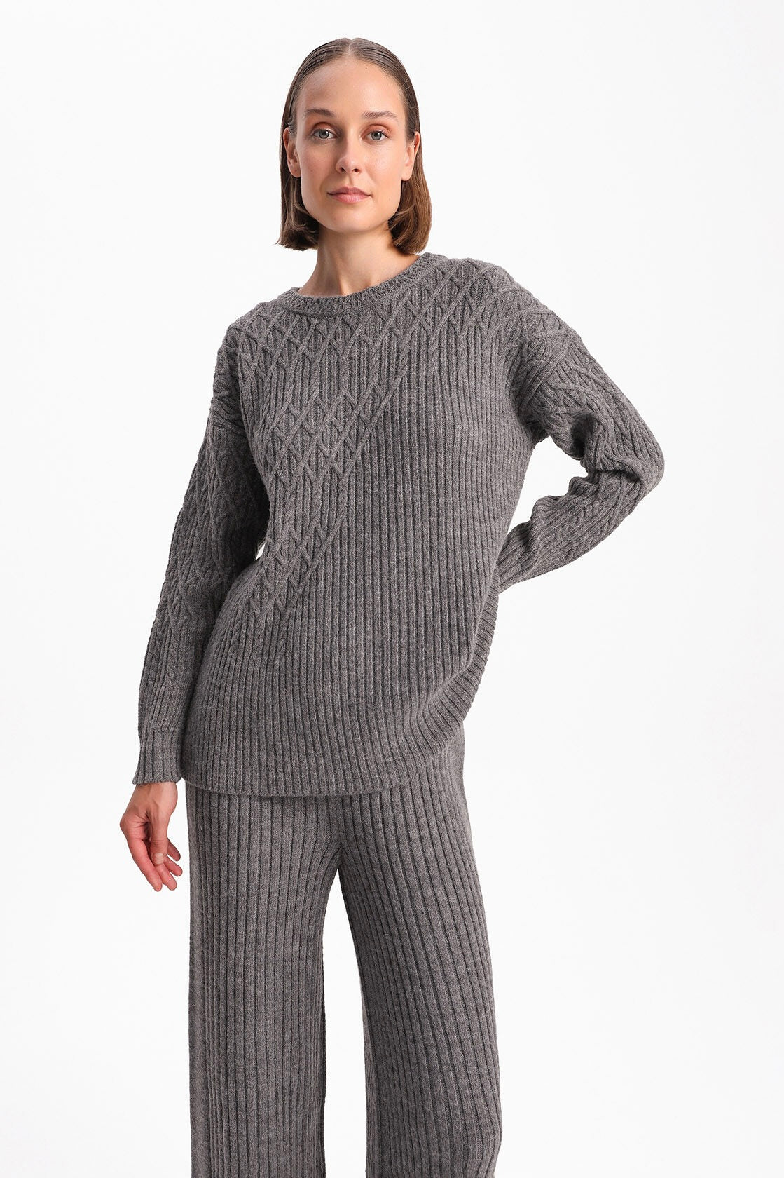 Patterned Knitted Suit