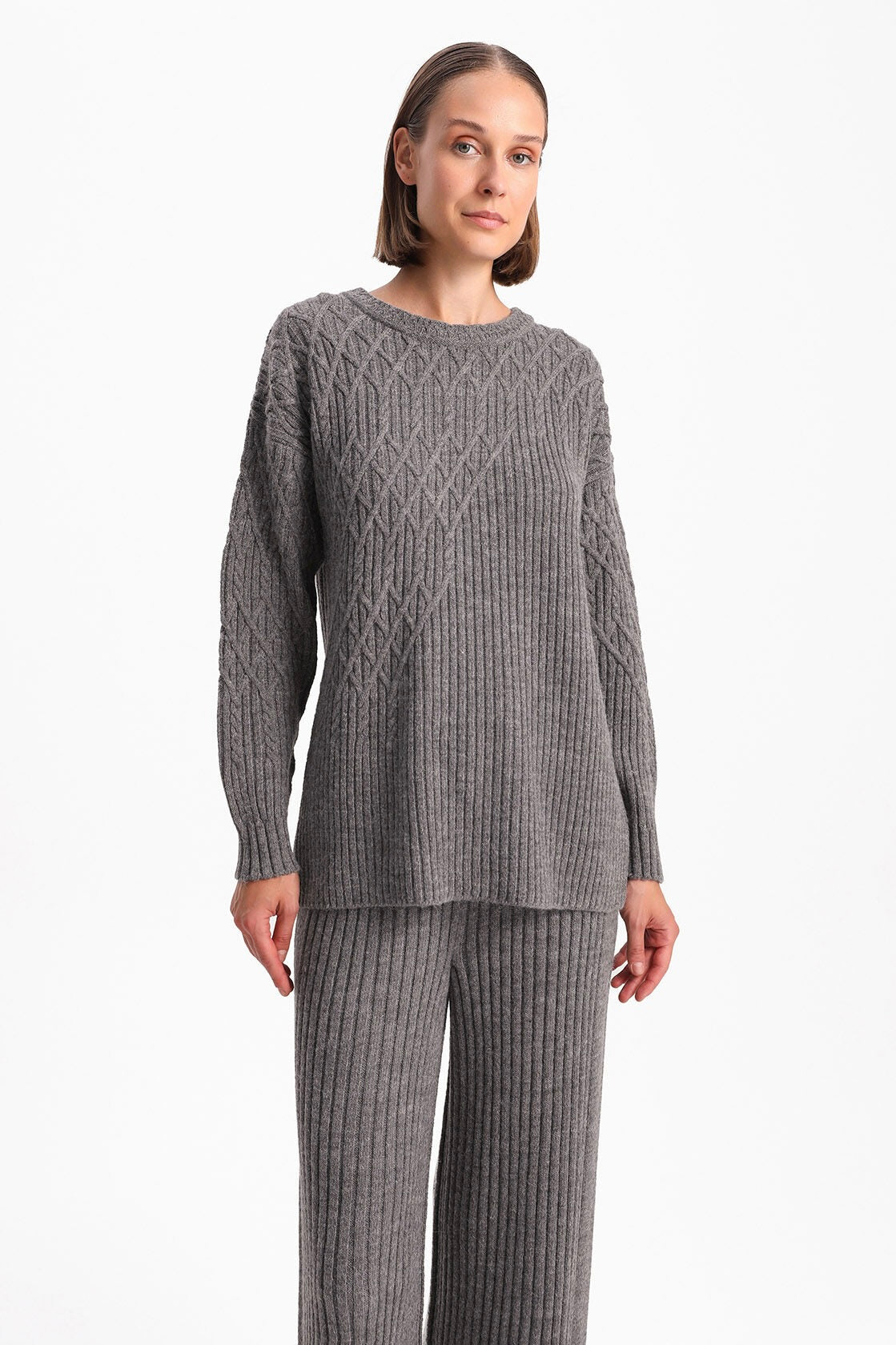 Patterned Knitted Suit