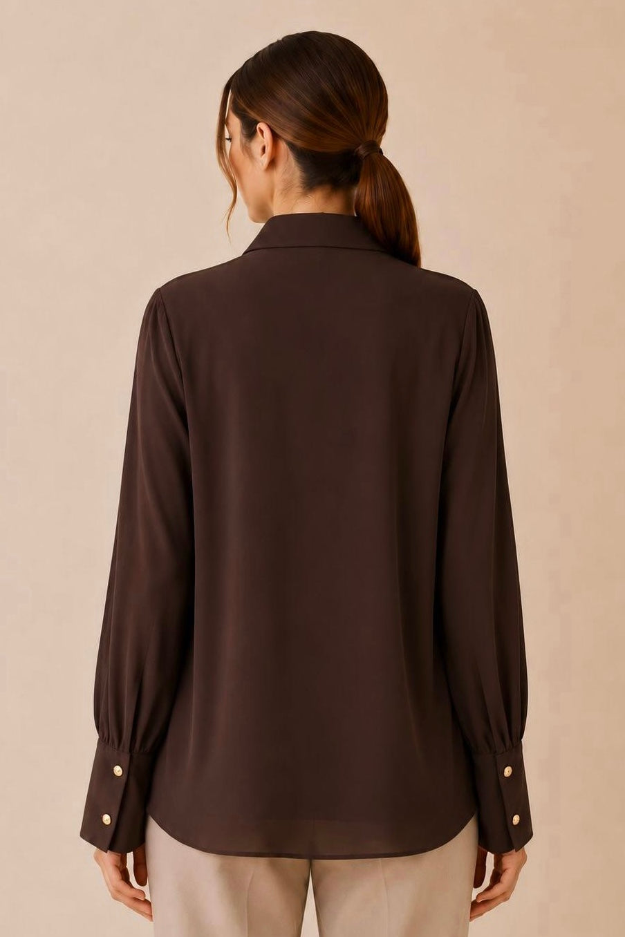 Collared Tie Neck Shirt