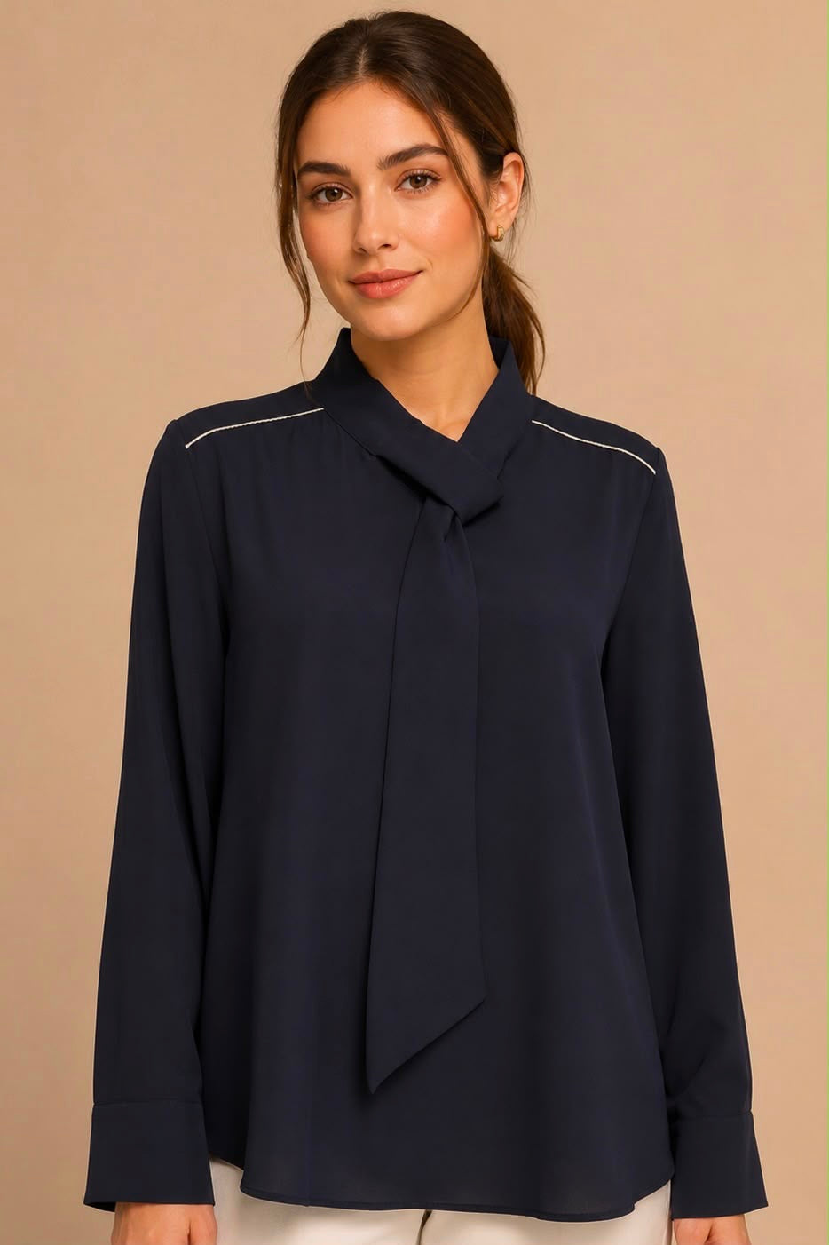 Elegant Neck Tie Blouse