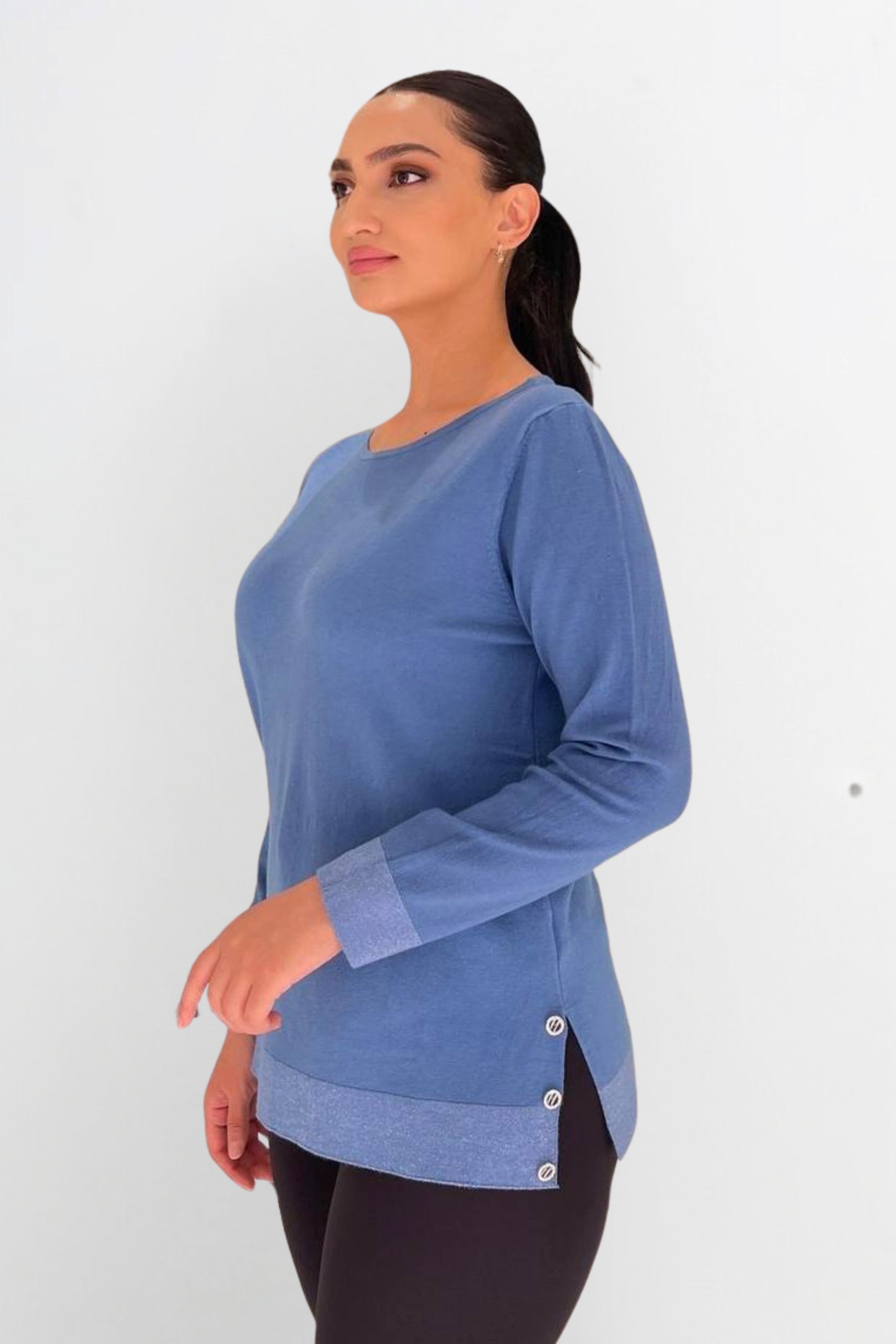 Soft Wool With Side Slit Blouse