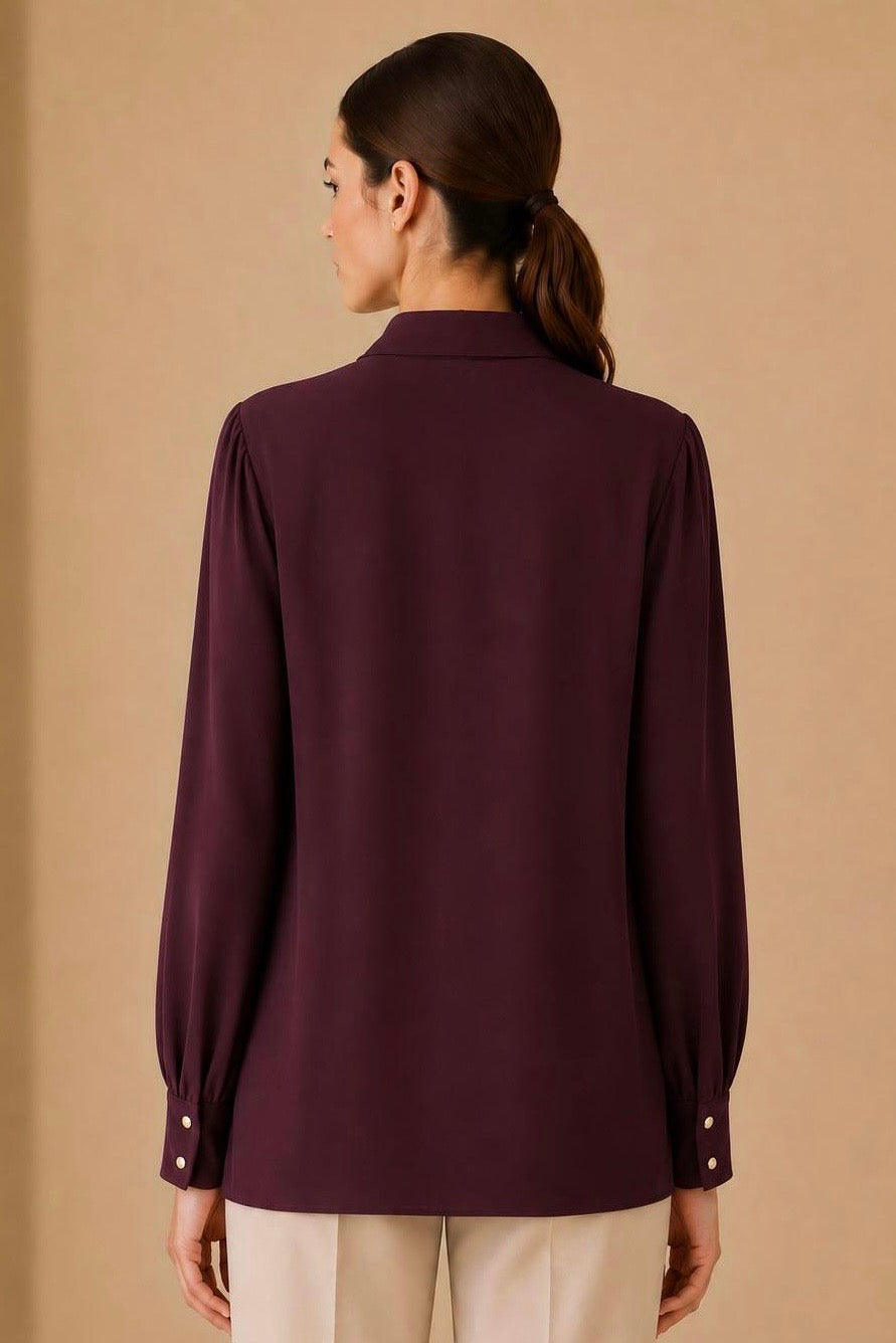 Collared Tie Neck Shirt