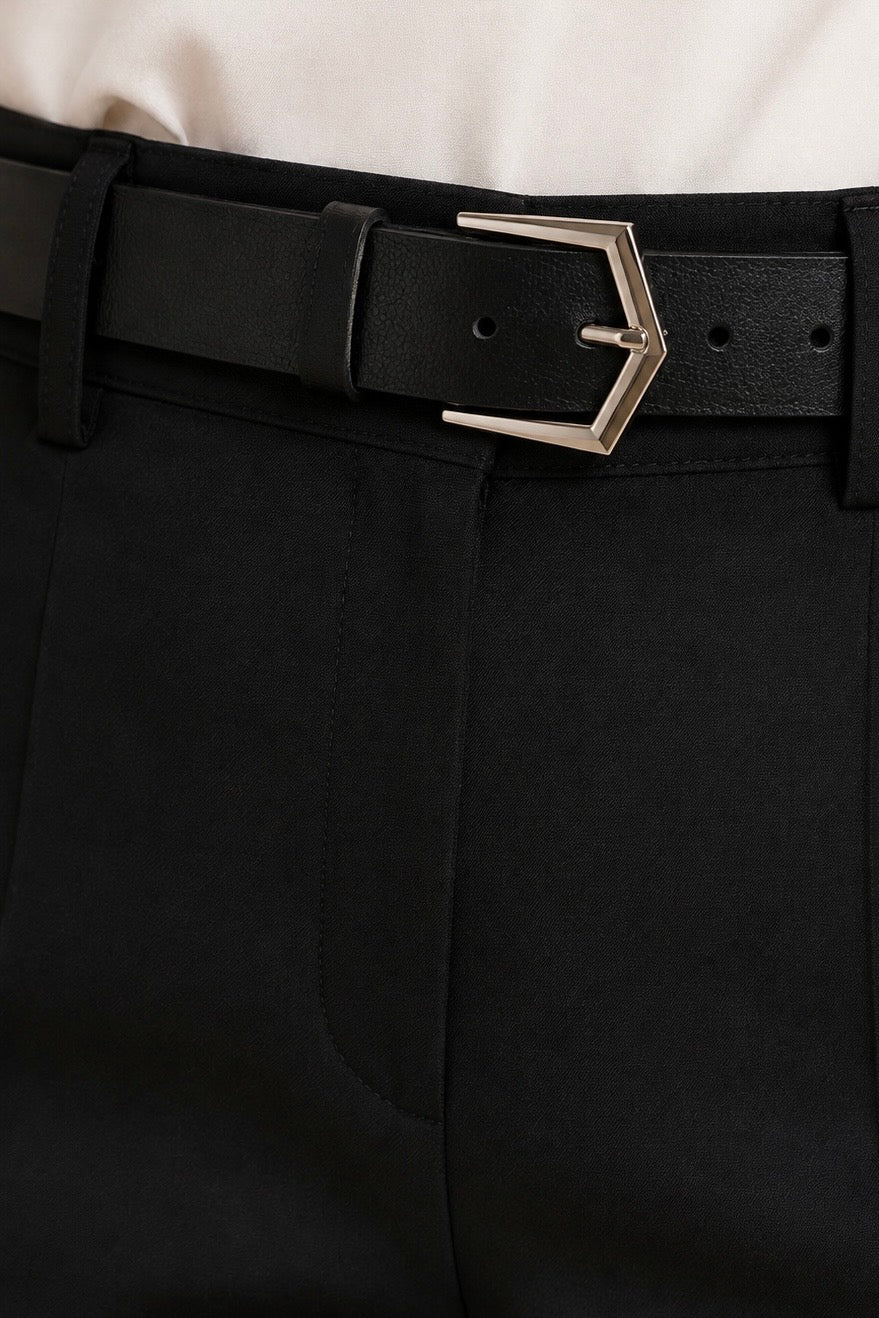 Classic High Waist Trousers with Belt