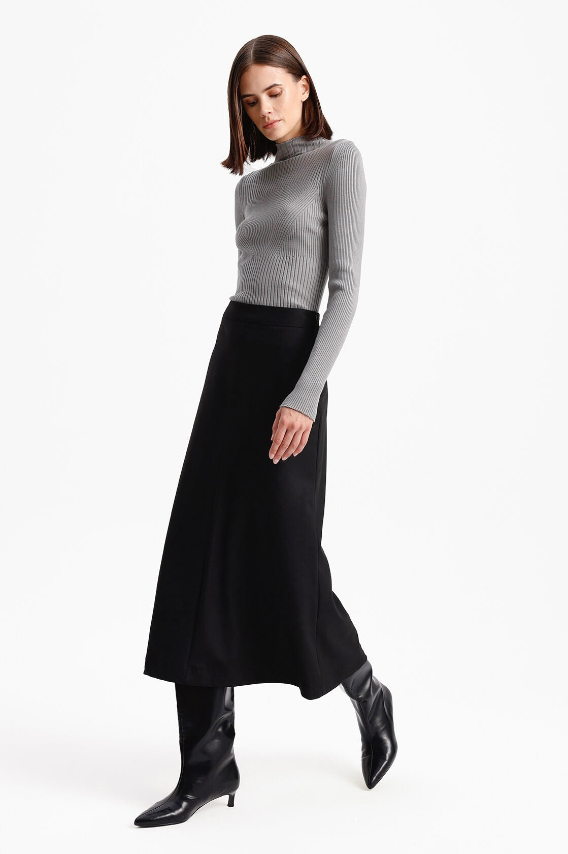 Viscose Maxi Length Bell Skirt