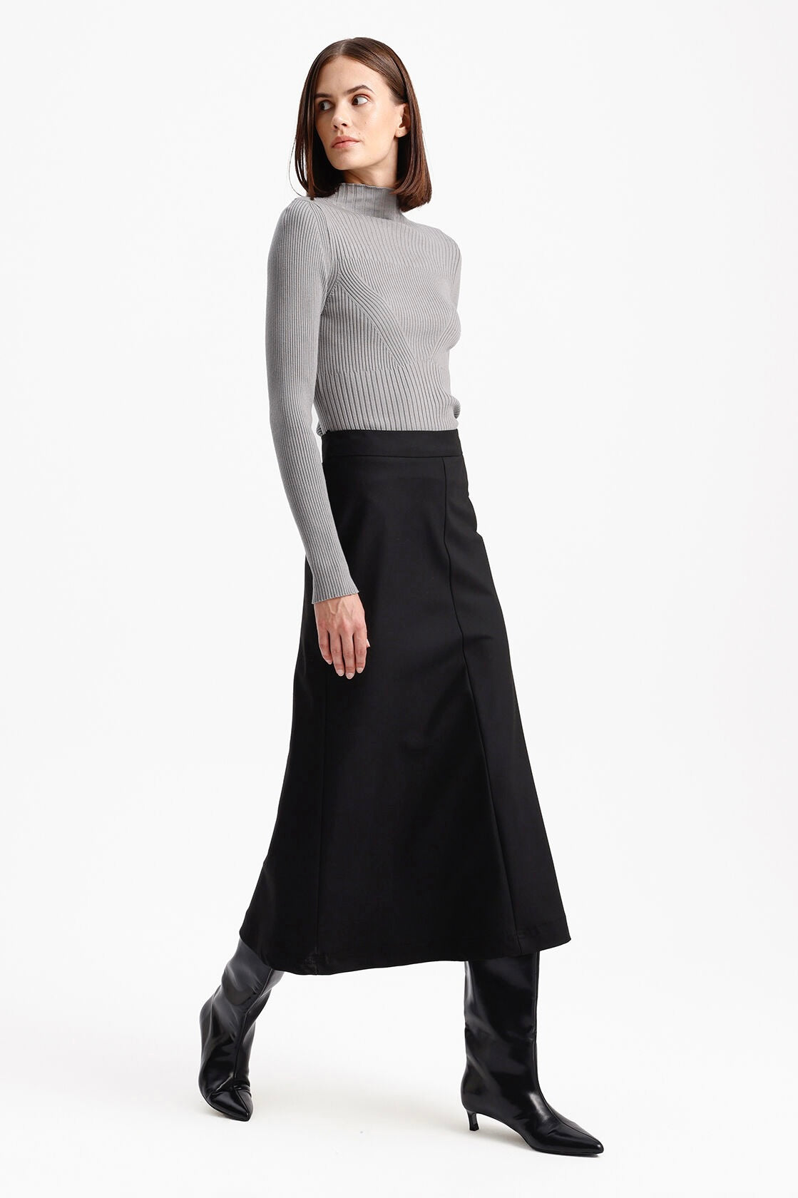 Viscose Maxi Length Bell Skirt