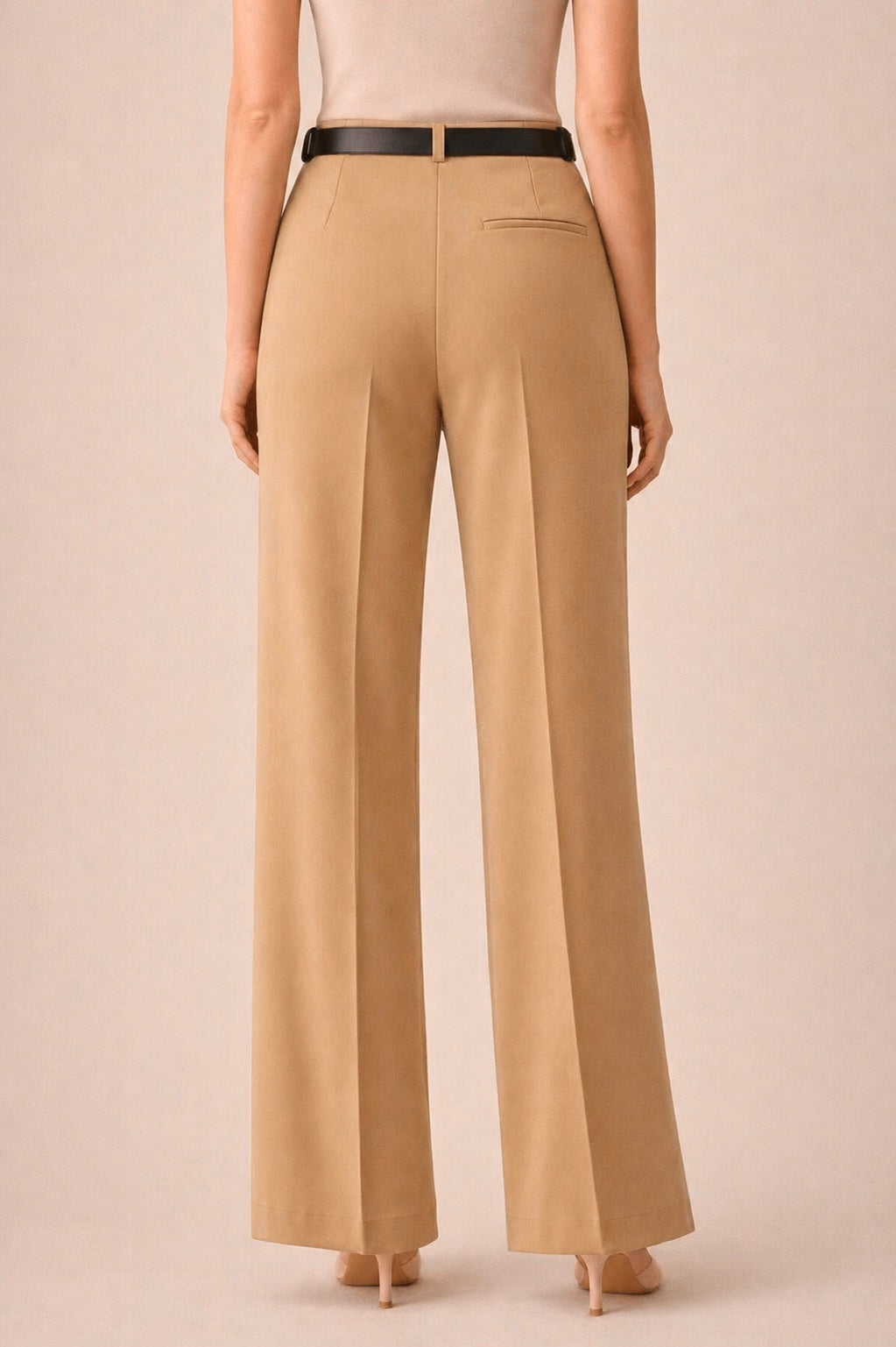 Straight High Waist Trousers with Belt