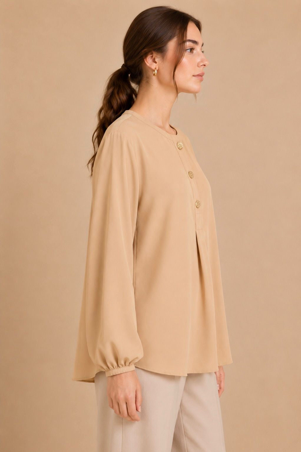 Button Detail Blouse