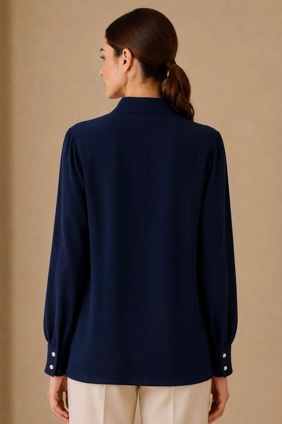 Collared Tie Neck Shirt