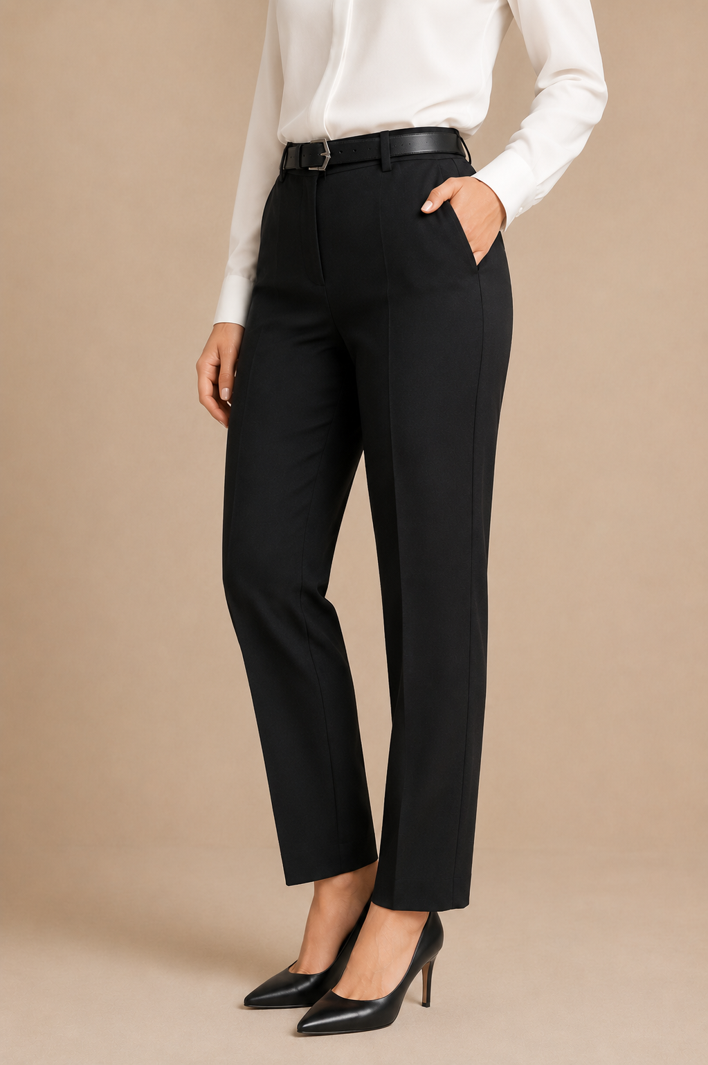 Classic High Waist Trousers with Belt