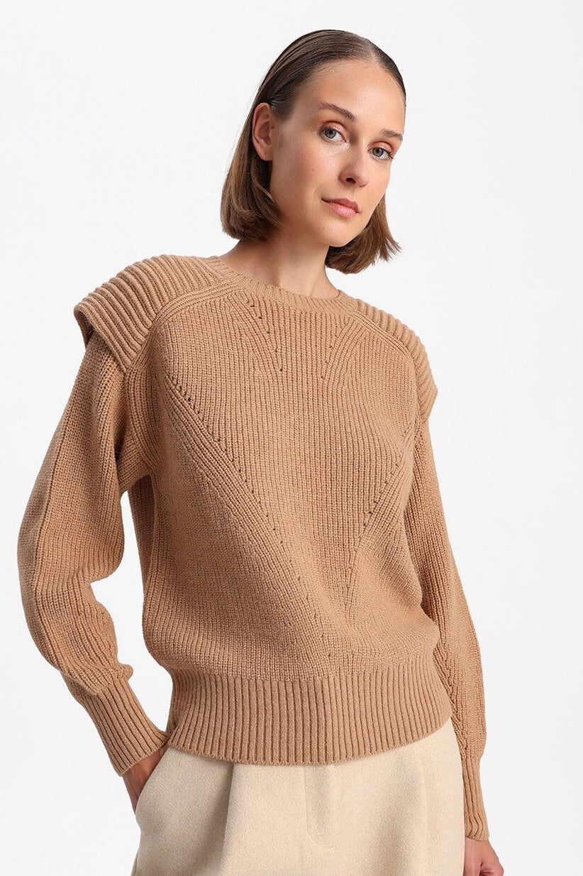 Shoulder Openwork Detailed Knitwear Sweater