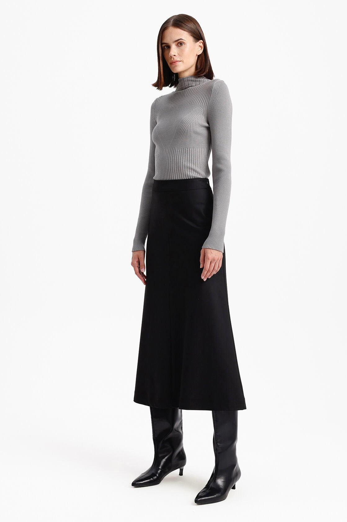 Viscose Maxi Length Bell Skirt