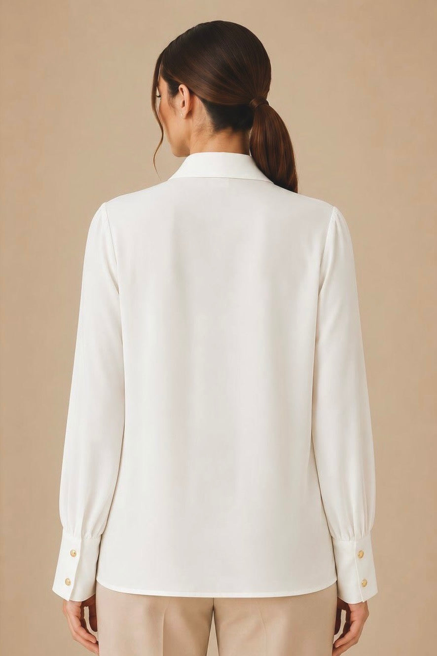 Collared Tie Neck Shirt