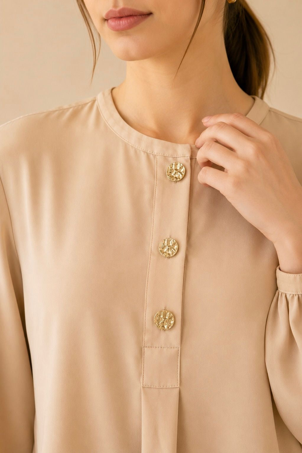 Button Detail Blouse