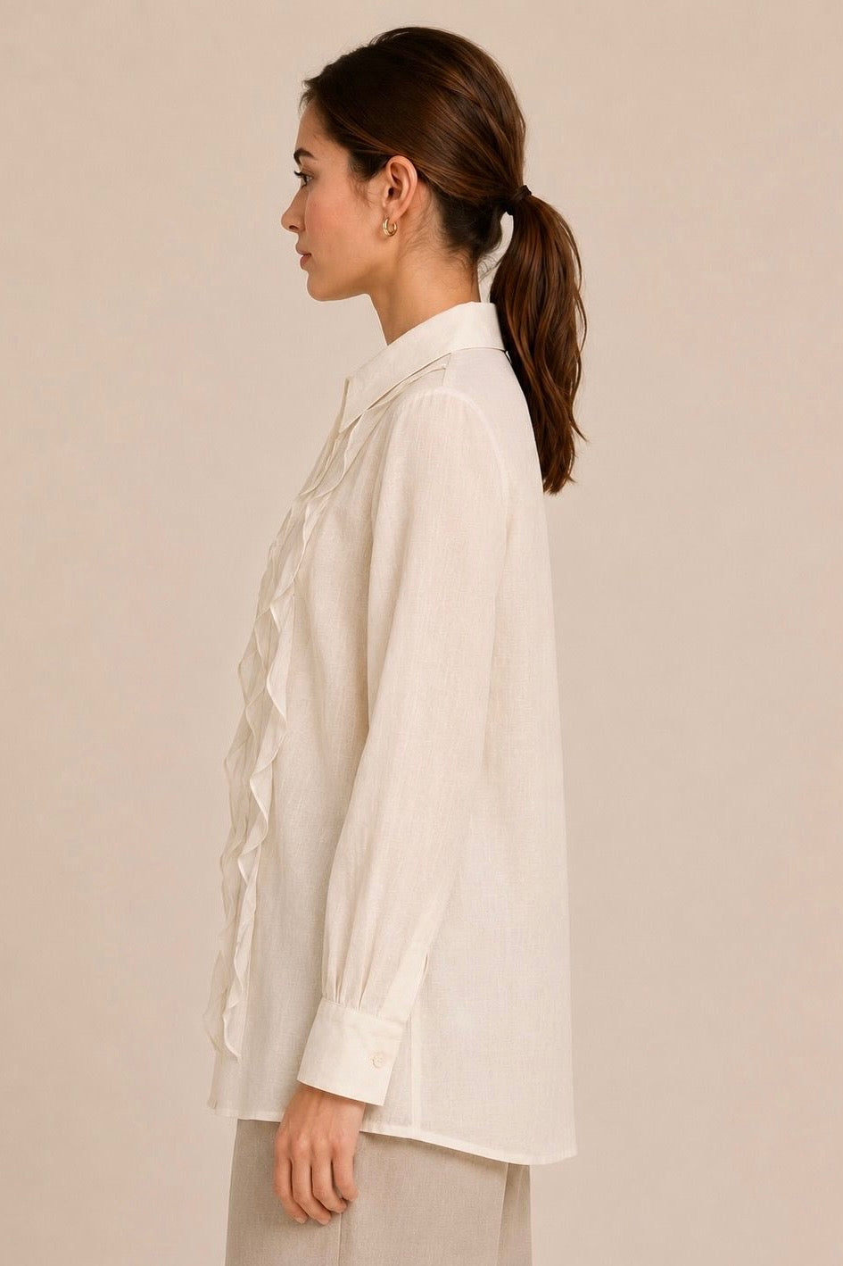 Classic Vertical Ruffle Shirt