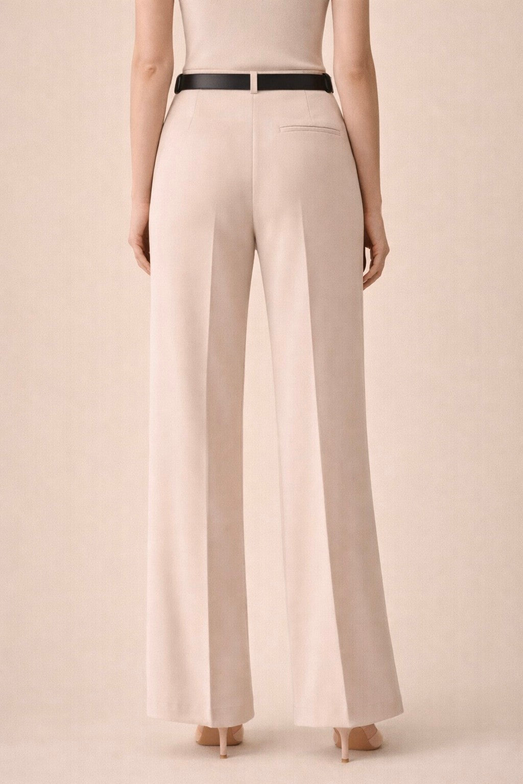 Straight High Waist Trousers with Belt