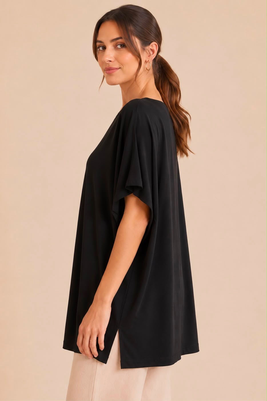 Short Sleeves Plain Blouse