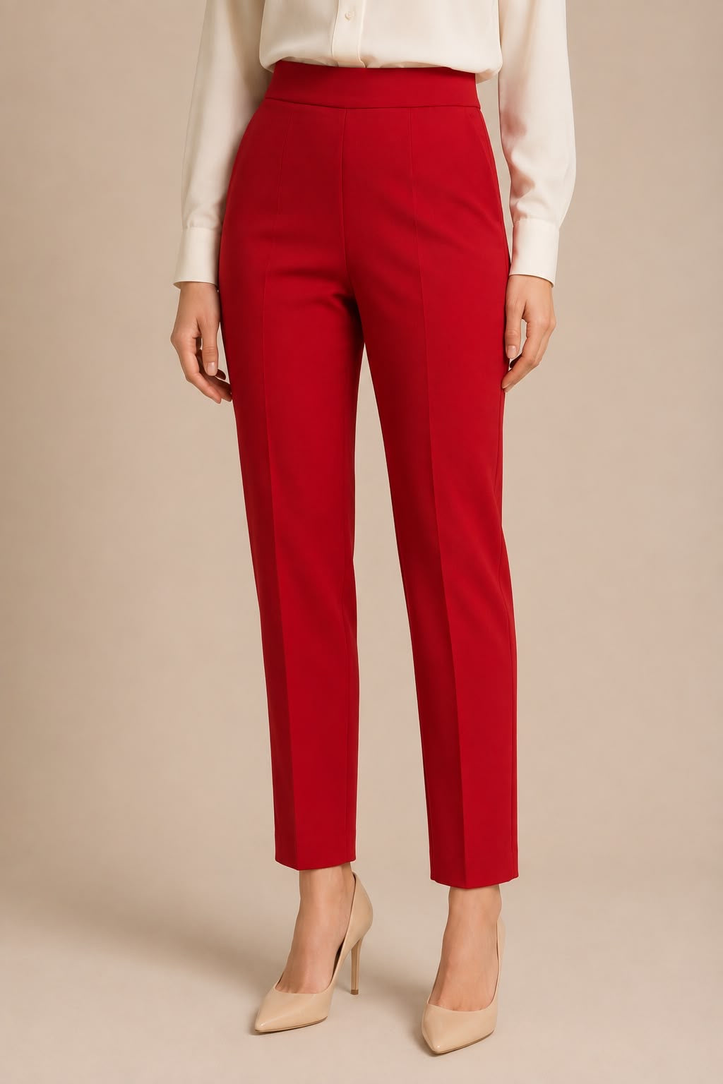 High-Waisted Tailored Pants