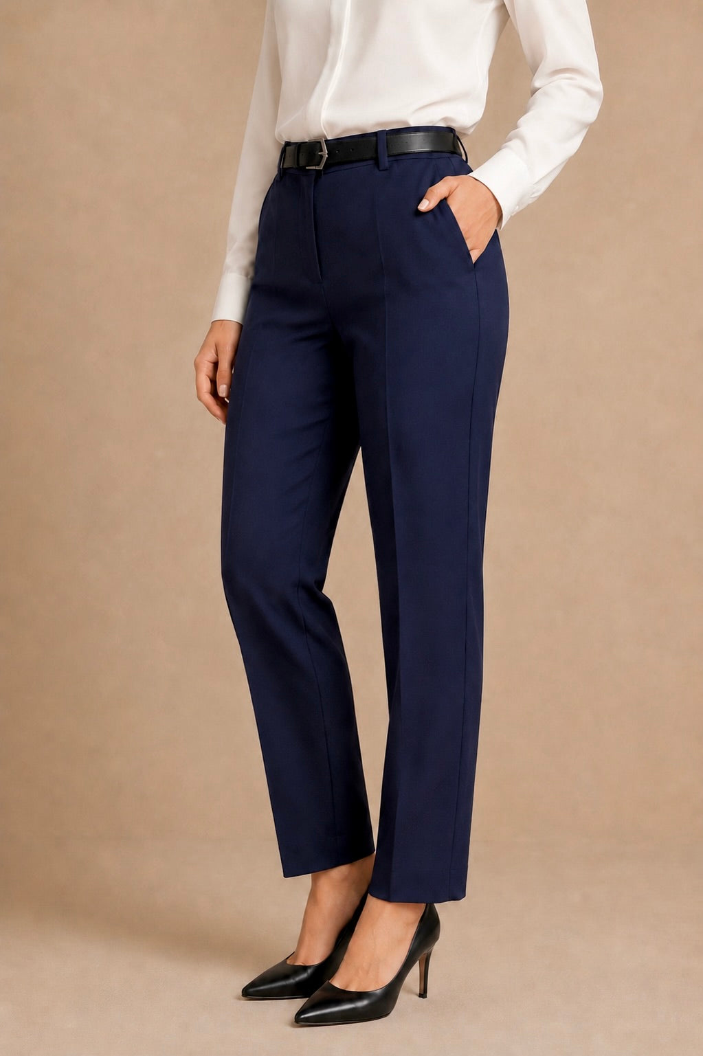 Classic High Waist Trousers with Belt