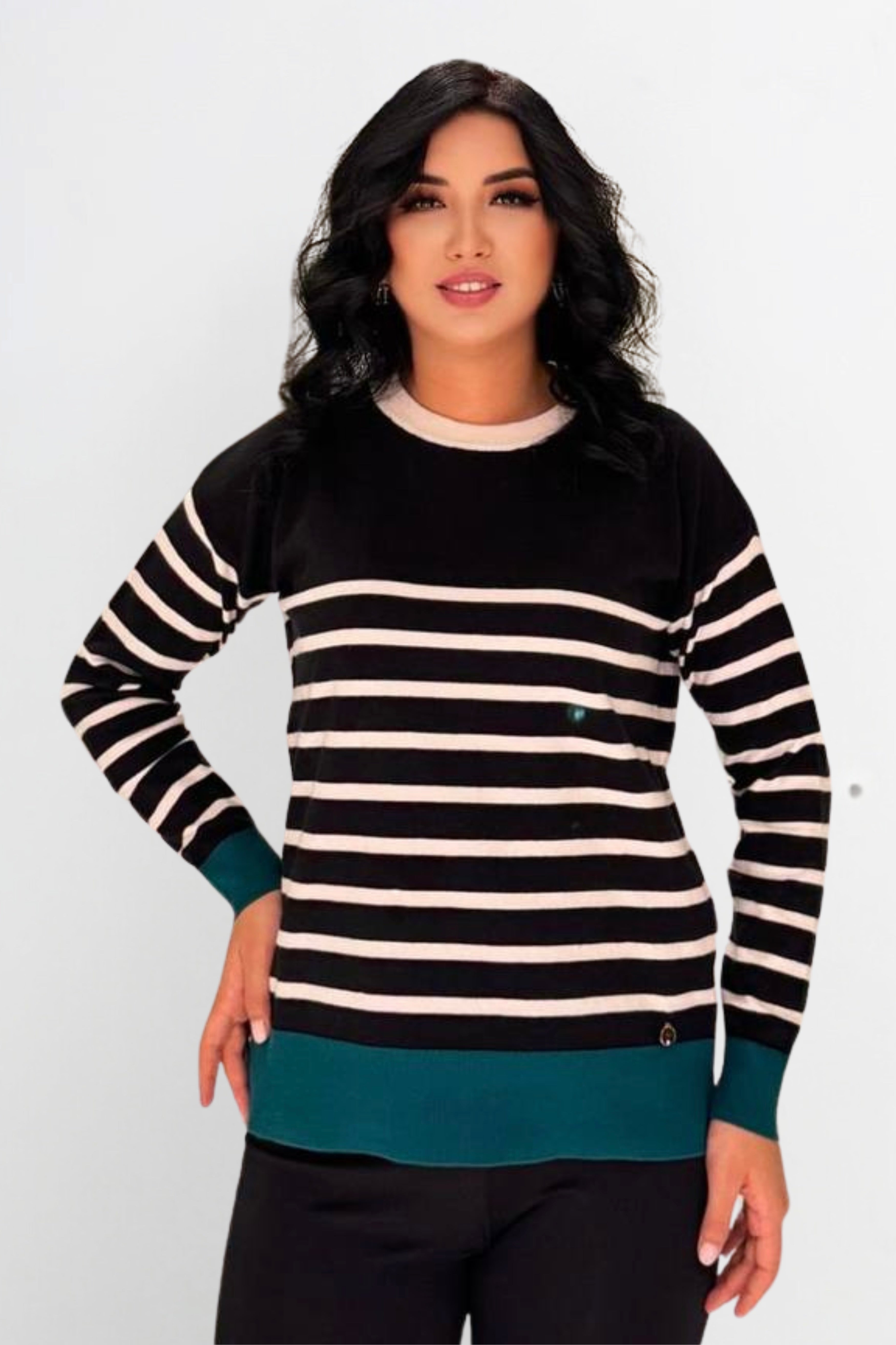 Soft Wool Striped Blouse