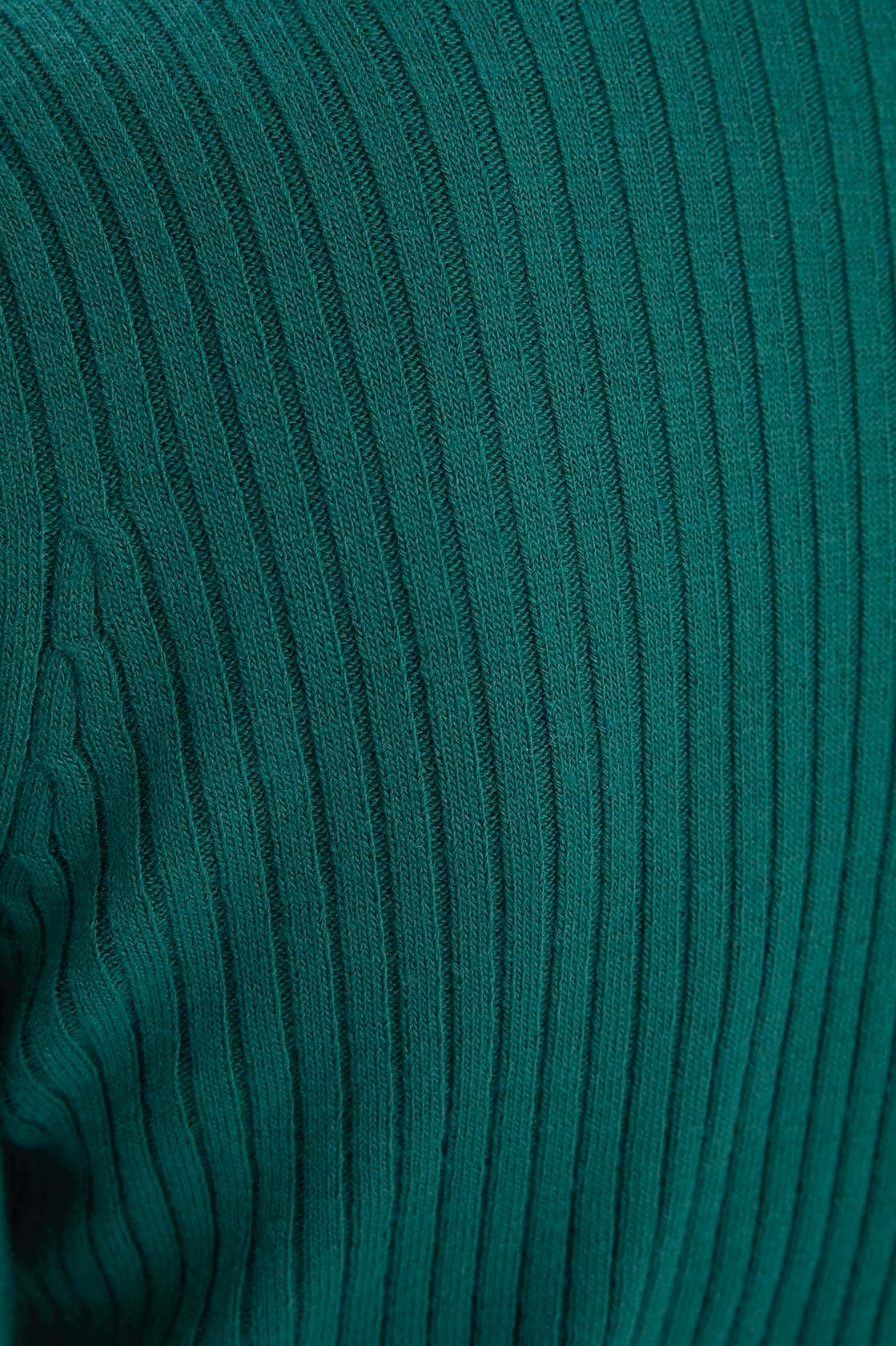 Wool H-Neck Striped Basic Blouse