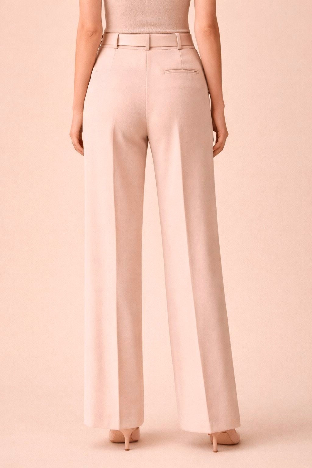 Straight High Waist Trousers with Belt