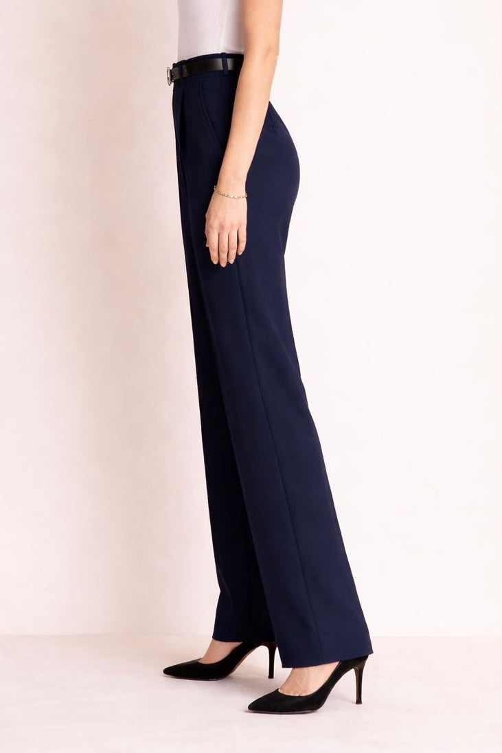 Straight High Waist Trousers with Belt
