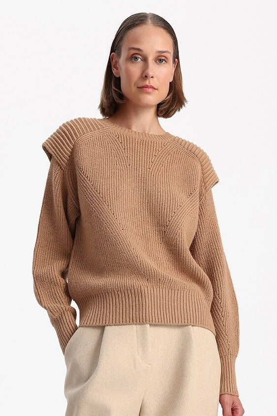 Shoulder Openwork Detailed Knitwear Sweater