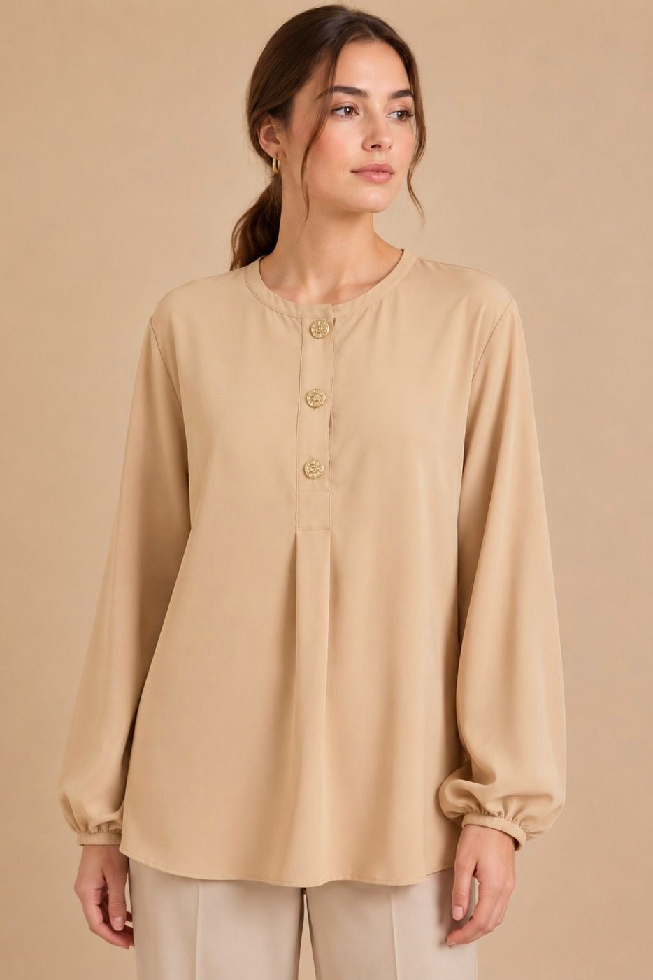 Button Detail Blouse