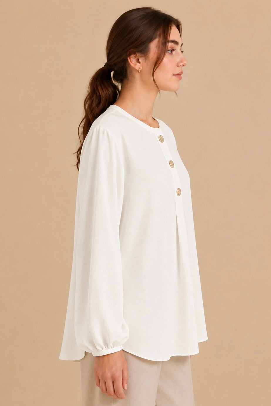 Button Detail Blouse