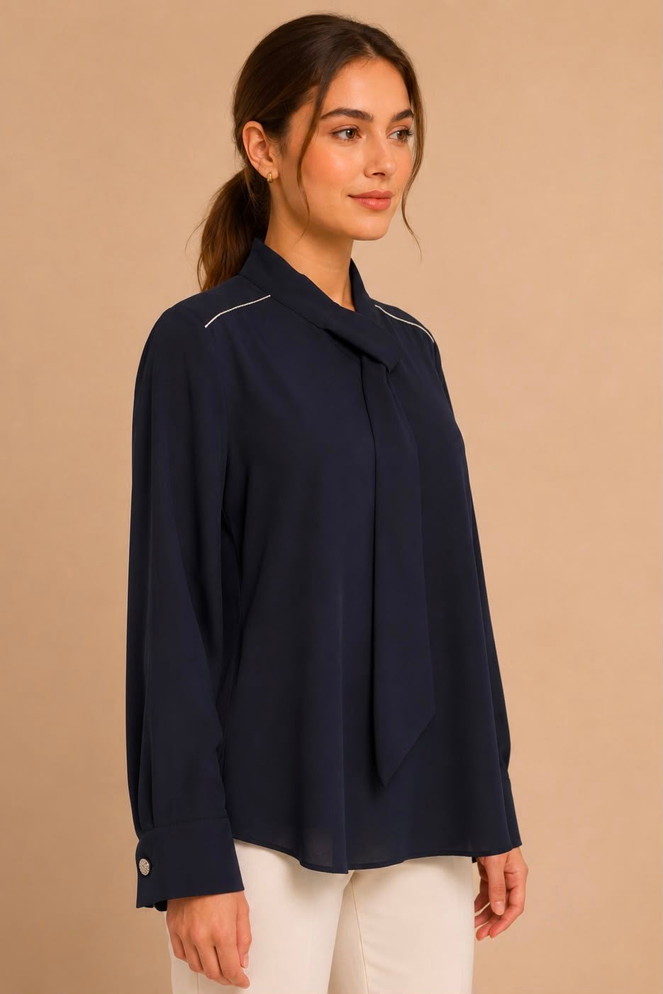 Elegant Neck Tie Blouse