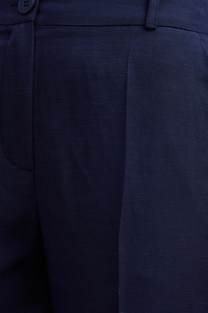 Carrot Cut Viscose Linen Trousers