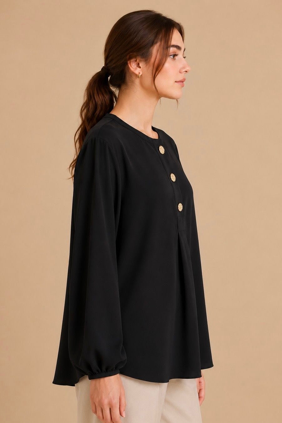 Button Detail Blouse